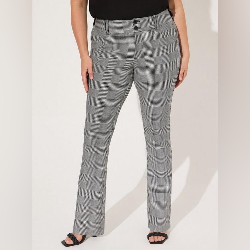 Torrid High-Rise Houndstooth Trouser Boot-Cut Pant Size 10